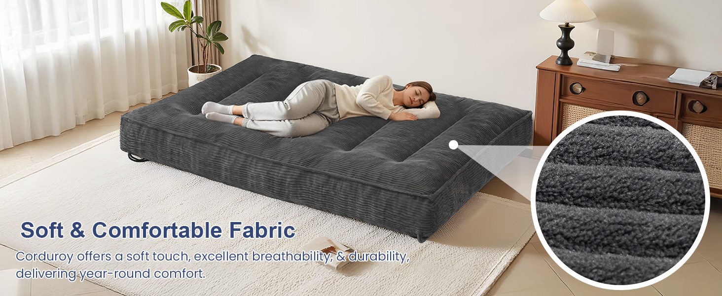 8 Inch Futon Mattr Queen Size, Futon Floor Sofa Bed Foldable with Soft