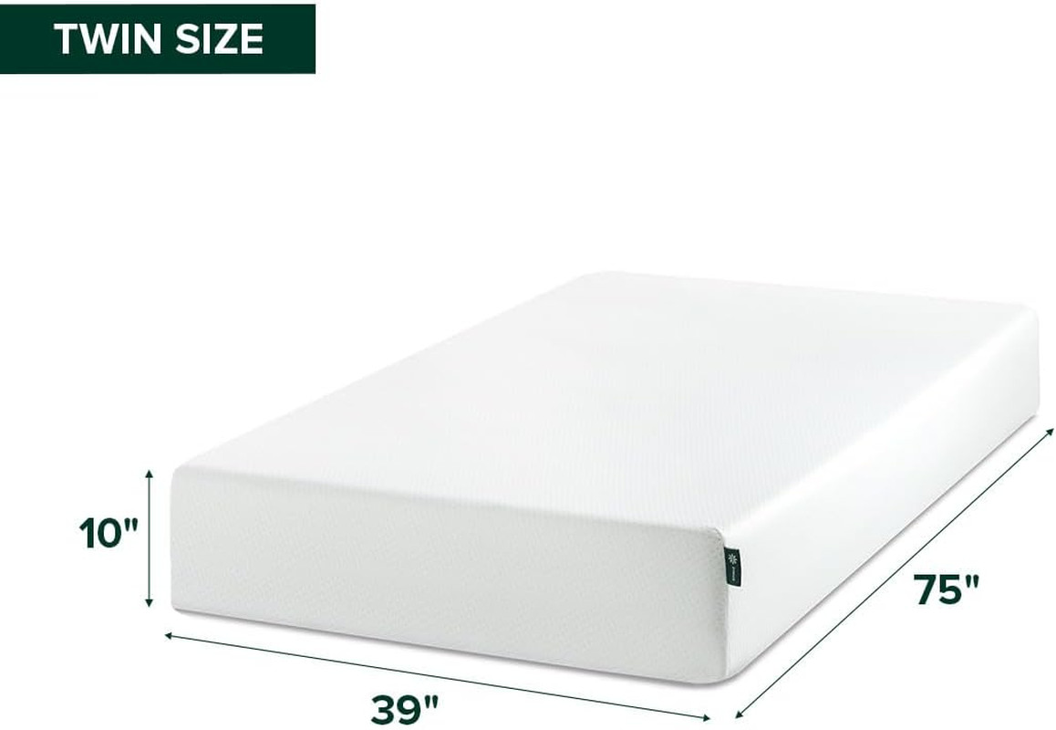 Zinus Green Tea Memory Foam Mattress 10 Inch, Pressure-Relieving Comfort & Full-