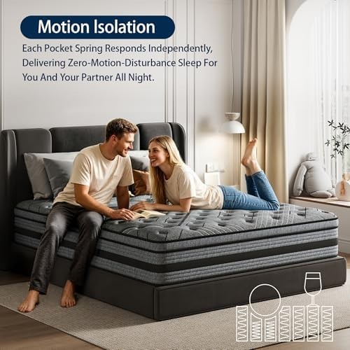 12 Inch Queen Mattress in a Box Hybrid Gel Memory Foam Pocket Spring Soft Plush
