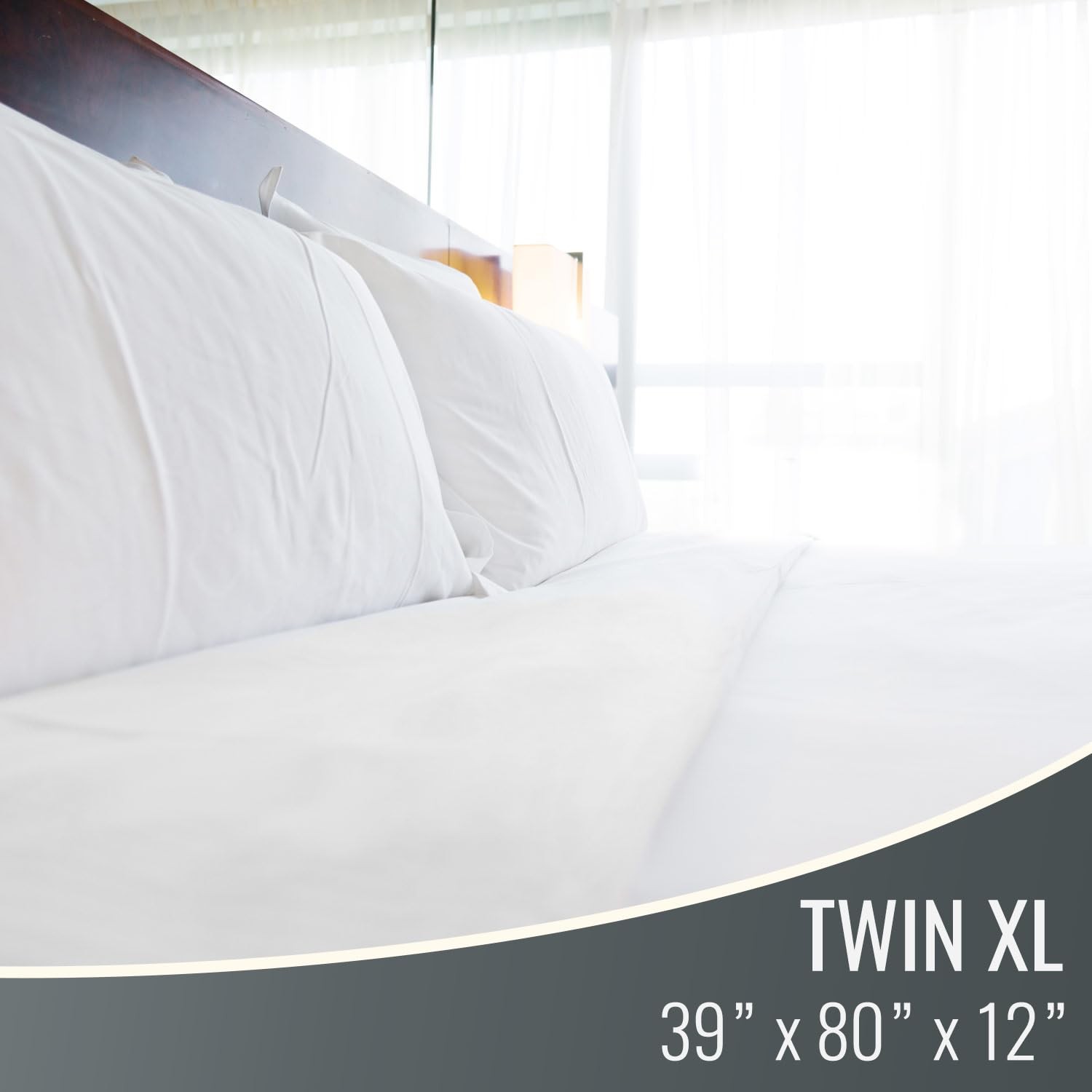 DMI Twin XL Zip Mattress Cover, Waterproof and Washable, XL, White