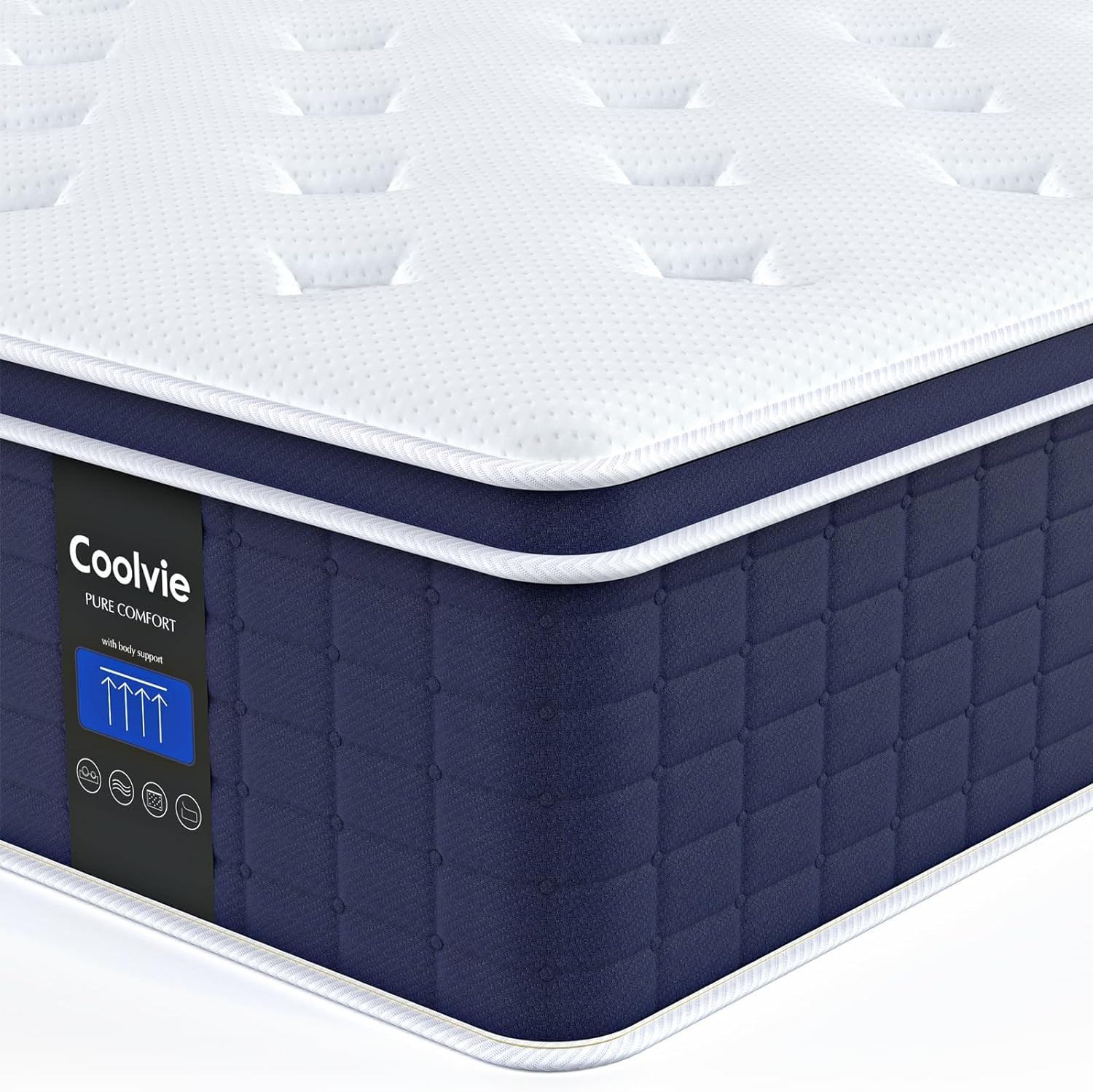 Twin XL Mattress 14 Inch, Hybrid XL Twin Mattress in a Box, 4 Layer Premium Foam