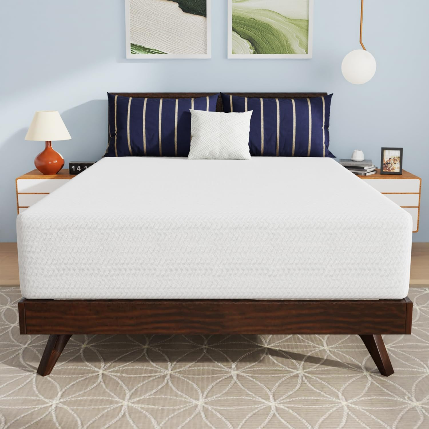 Paylesshere 12 Inch Full Size Bamboo Charcoal Cooling Gel Memory Foam Mattress i