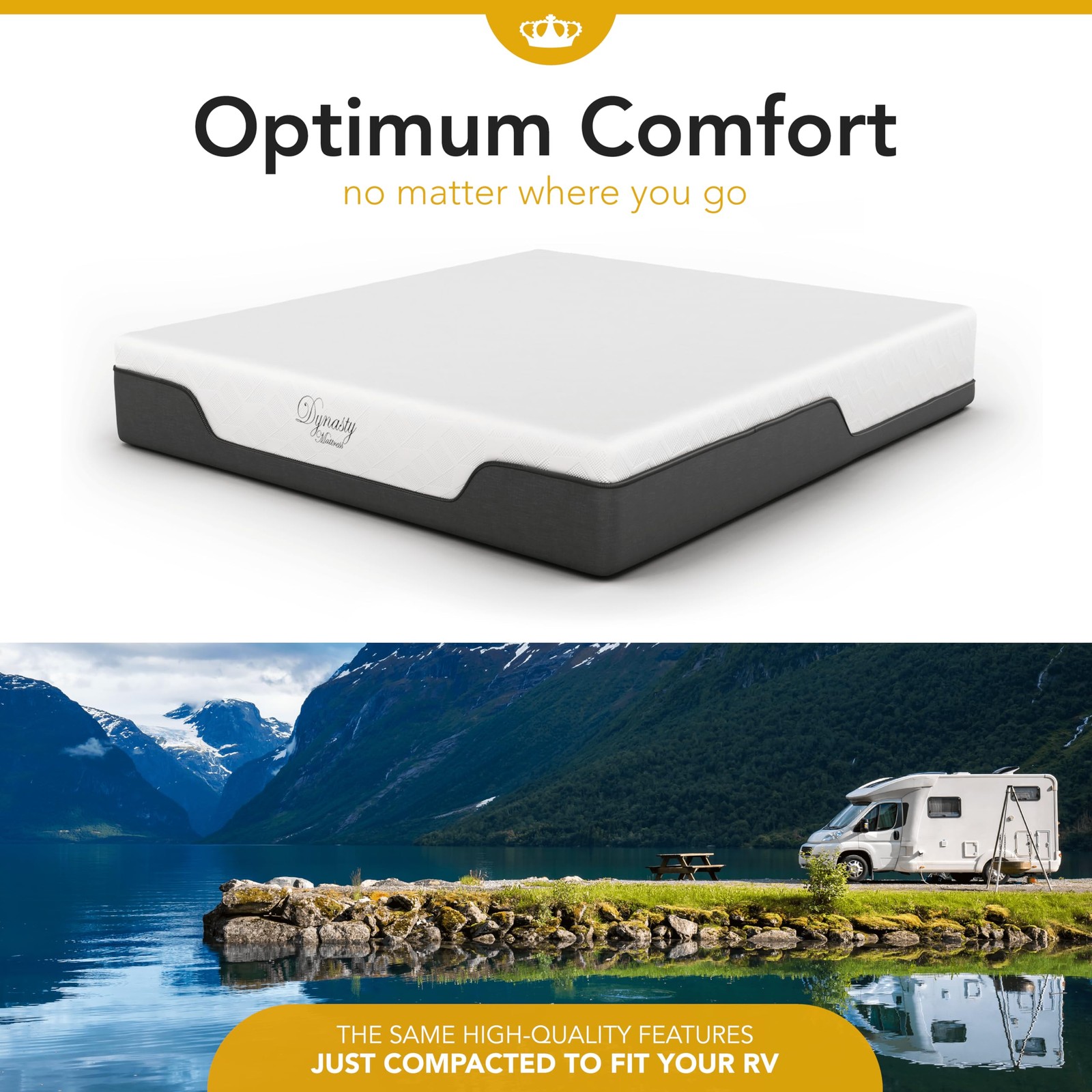 DynastyMattress CoolBreeze Medium-Firm Gel Memory Foam Short Queen, White