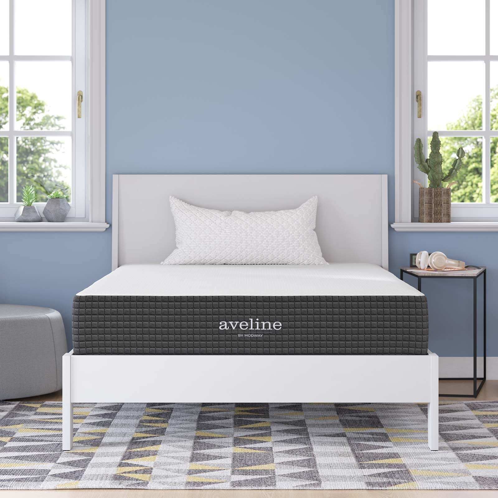 Modway Aveline 10″ Modern Style Memory Foam Full Mattress in White