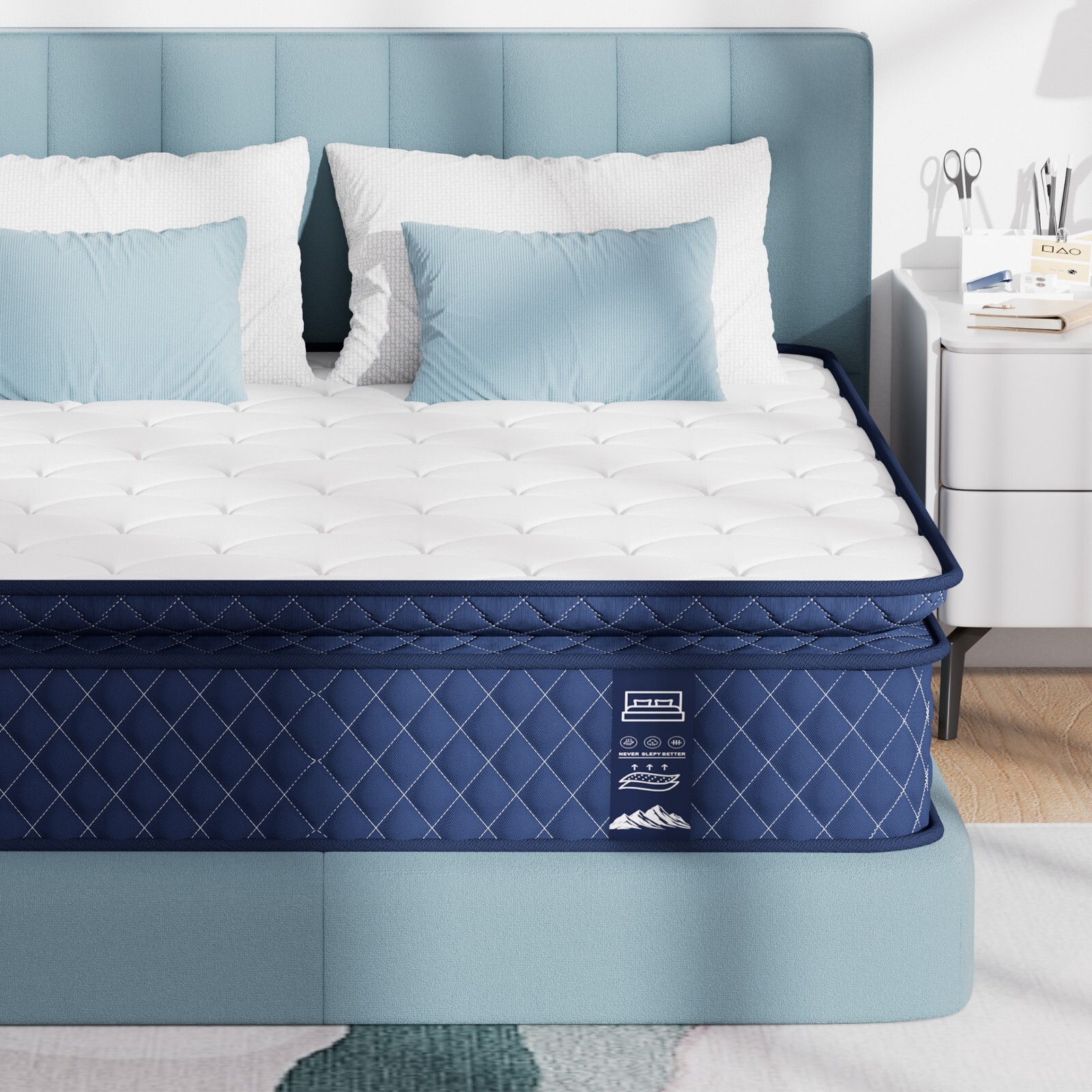 10″ 12″ 14″ Twin XL Full Queen King Mattress Hybrid Foam Pocket Coils In a Box