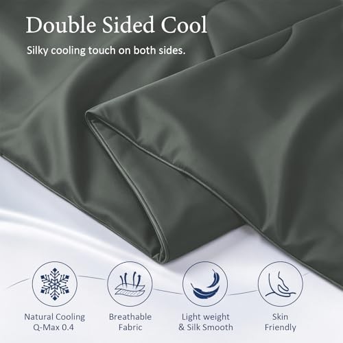 Dark Gray Soft Cooling Comforter – Full/Queen – 90″x90″ – Dark Gray