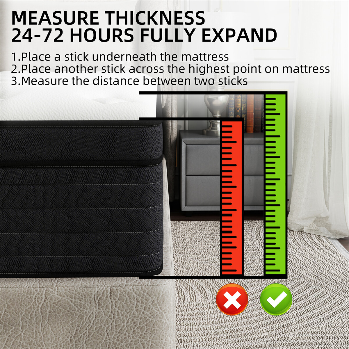 10″12″14″ Hybrid Mattress In A Box Memory Foam Spring Twin Full Queen King Size