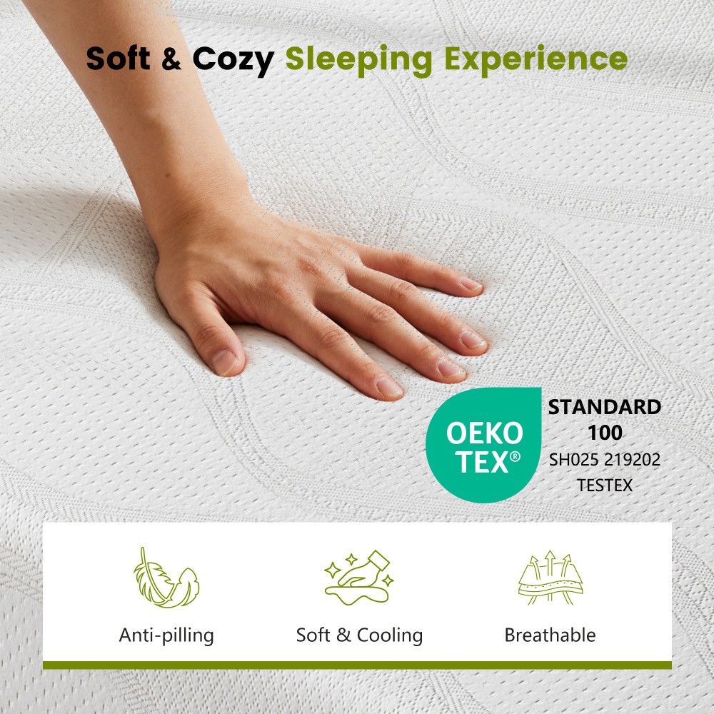 10″ Full Memory Foam Mattress, Cooling Green Tea Gel, CertiPUR-US Certified