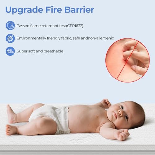 33×20 Bassinet Mattress for MikaMicky: 2″ Thick Dual Sided Gel Memory Foam