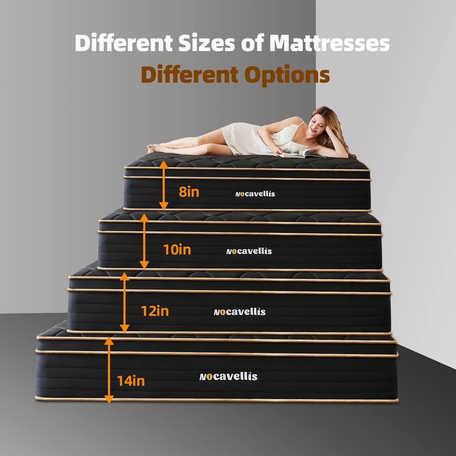 Queen Mattress 12 Inch Memory Foam Pocket Spring Hybrid Bed Motion Isolation