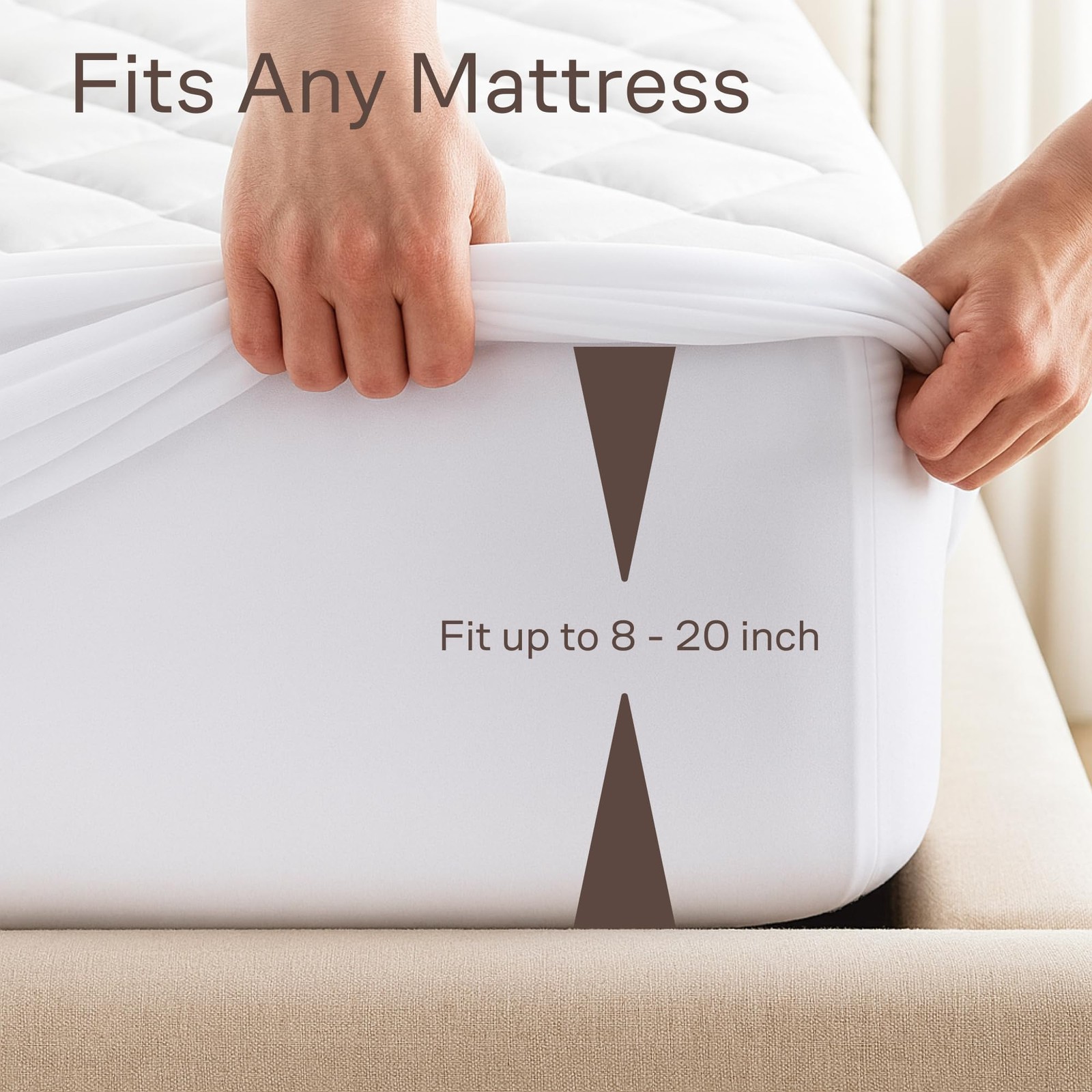 Niagara Cotton Mattress Pad Twin 39×75 – Non Noisy Cooling Twin, White