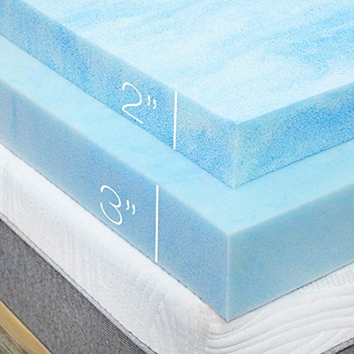 Cool Gel Swirl Memory Foam Mattress Topper Made in USA 3-Inch Full 3.0 Inches