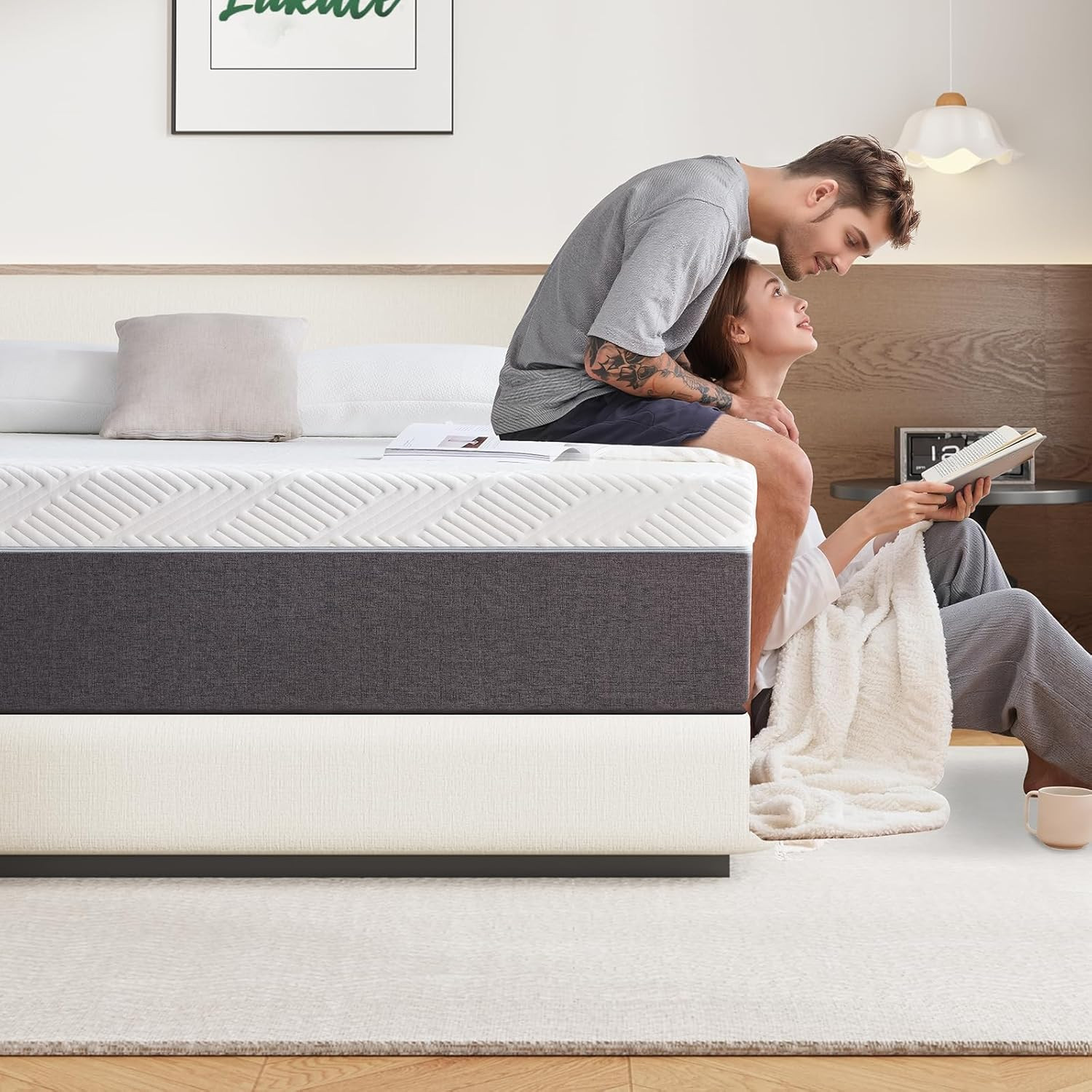14″ King Size Gel Memory Foam Mattress for Back Pain Relief & Comfort