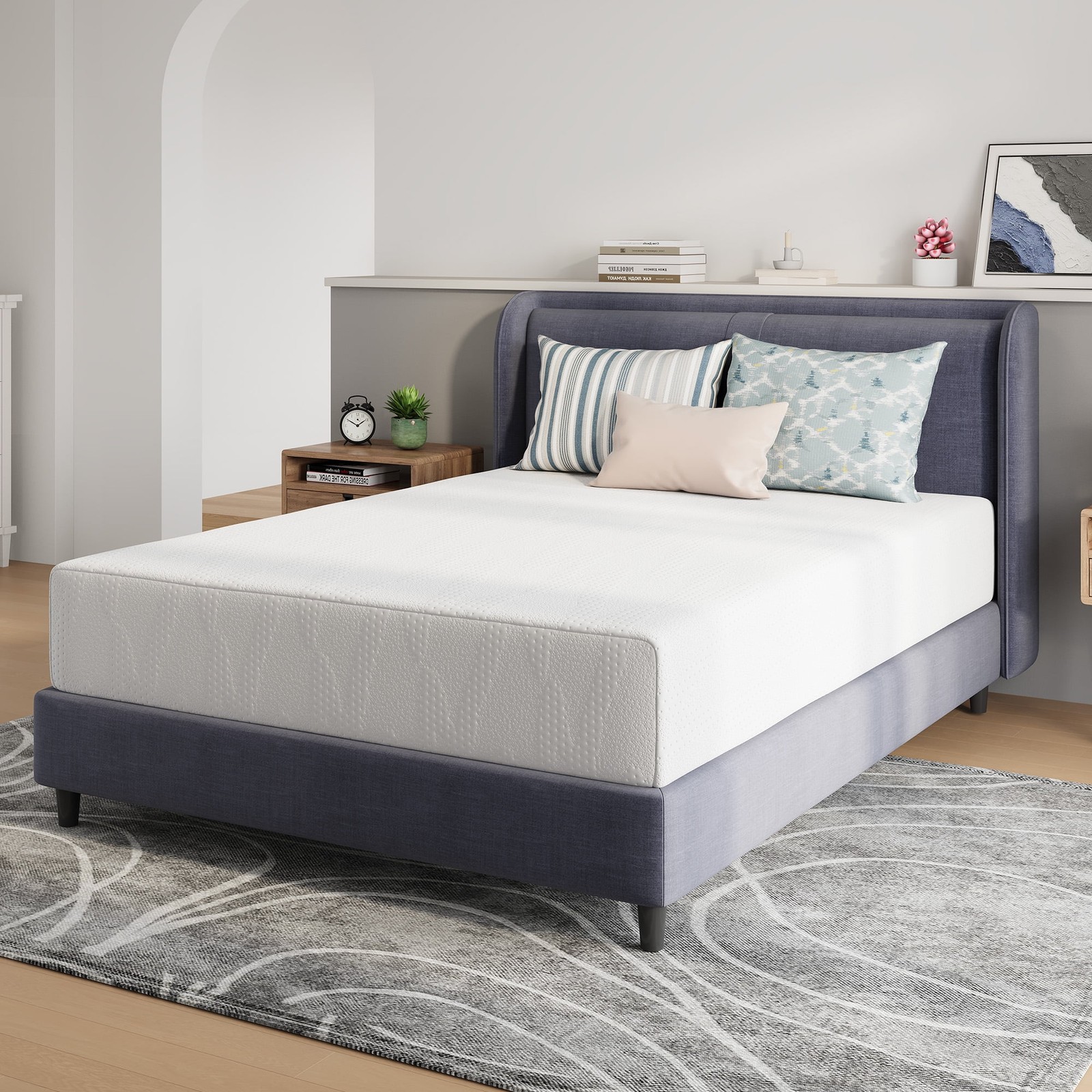 Avenco Victoria 12″ Medium Gel Memory Foam Cooling Motion Isolation Mattress, Qu