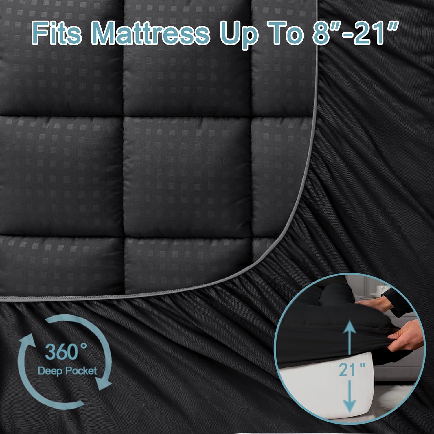 Mattress ProtectColchon Espuma de Memoria Capa de Gel 6″ en Caja Queen Acolchado