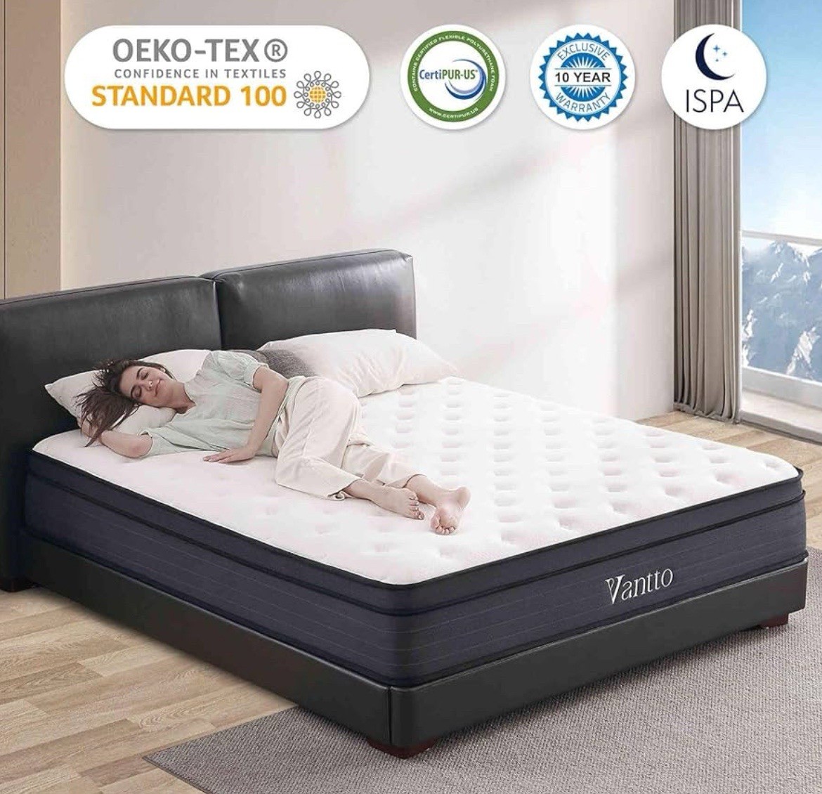Queen Size Mattress, 12 Inch Hybrid Memory Foam Mattress in a Box Pocket Springs