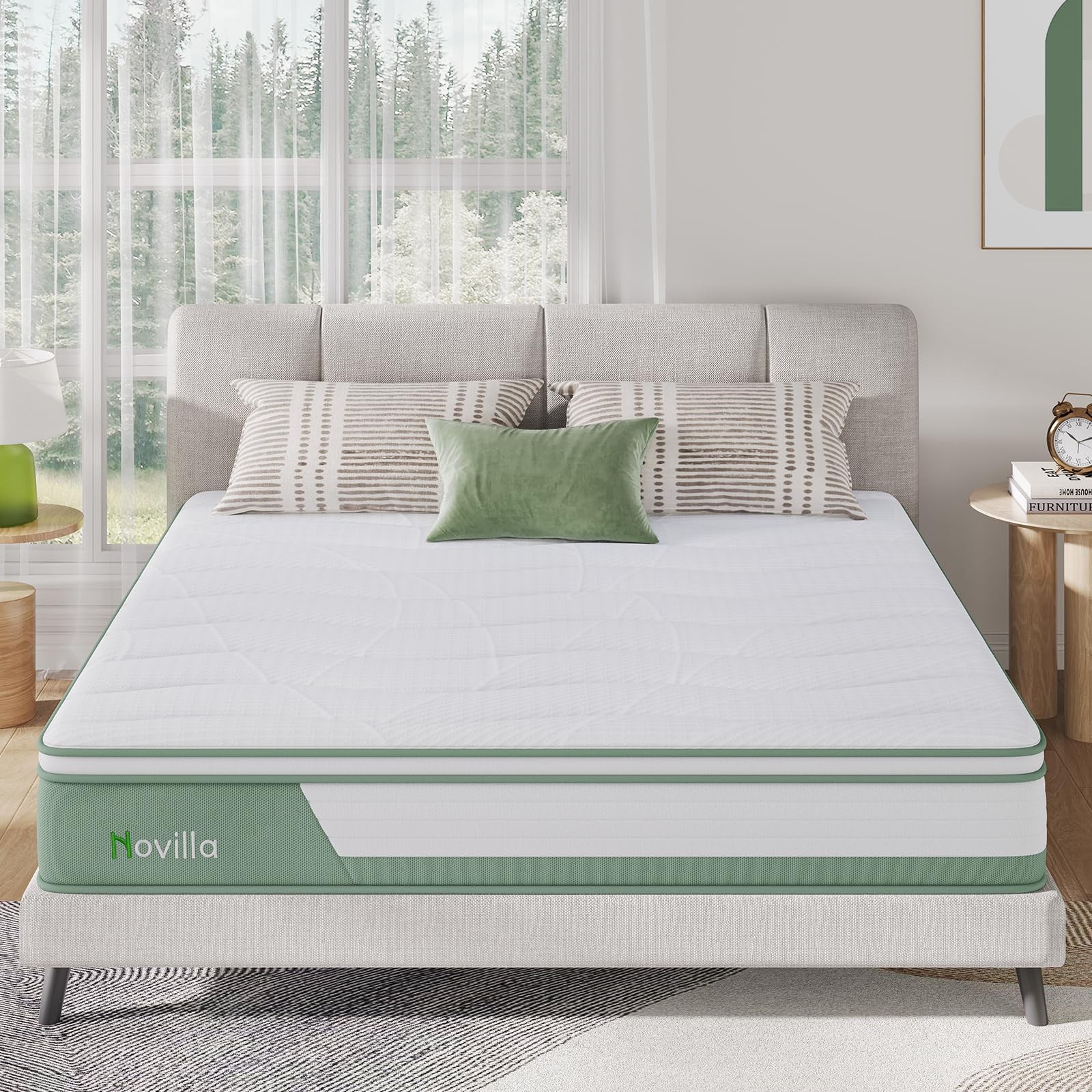 Mattress Queen, 12 Inch 5-Zone Hybrid Mattress with Gel Memory Foam for Press…