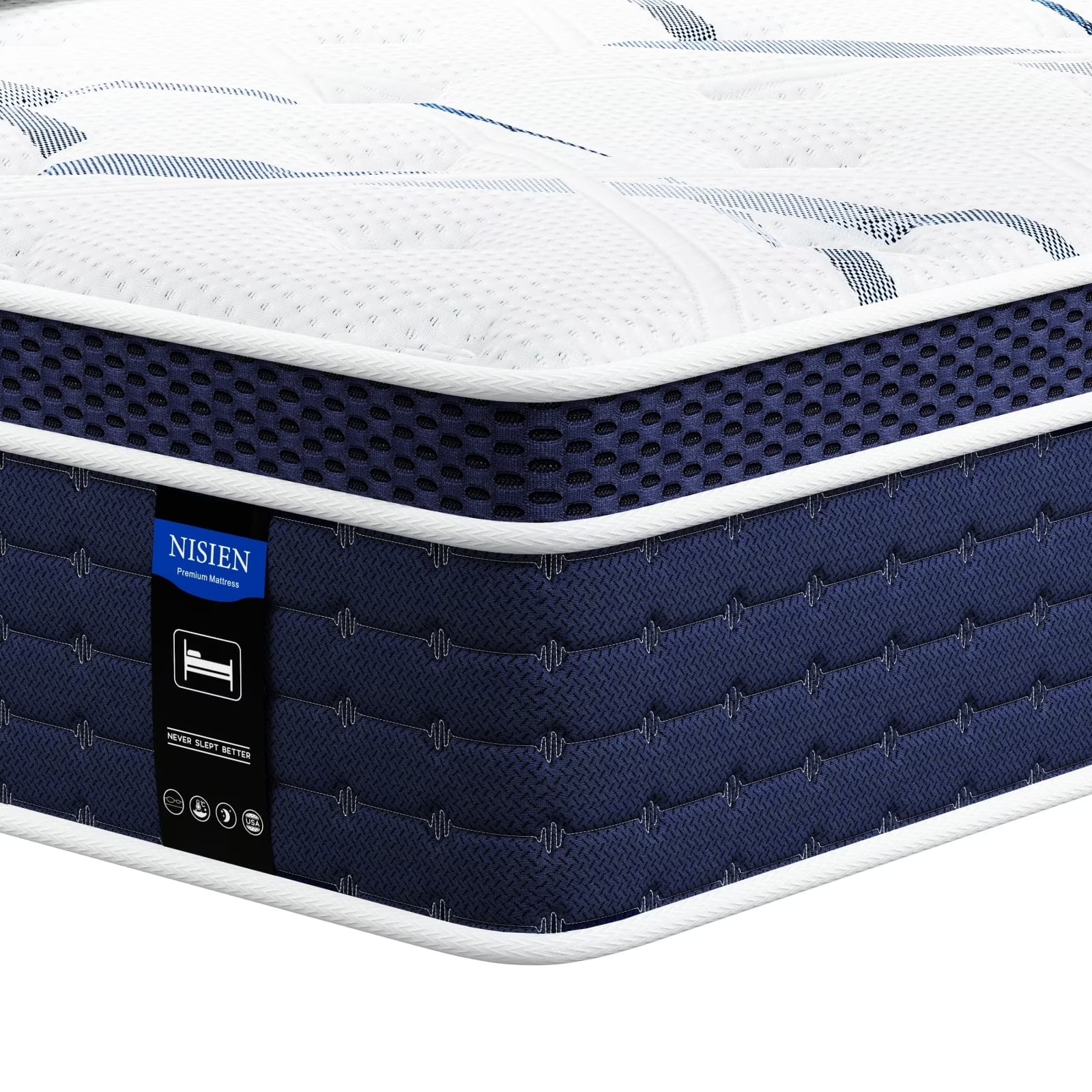 14″ Colchones King Size 14 Pulgadas Espuma Memory Foam Hybrid Mattress Modern