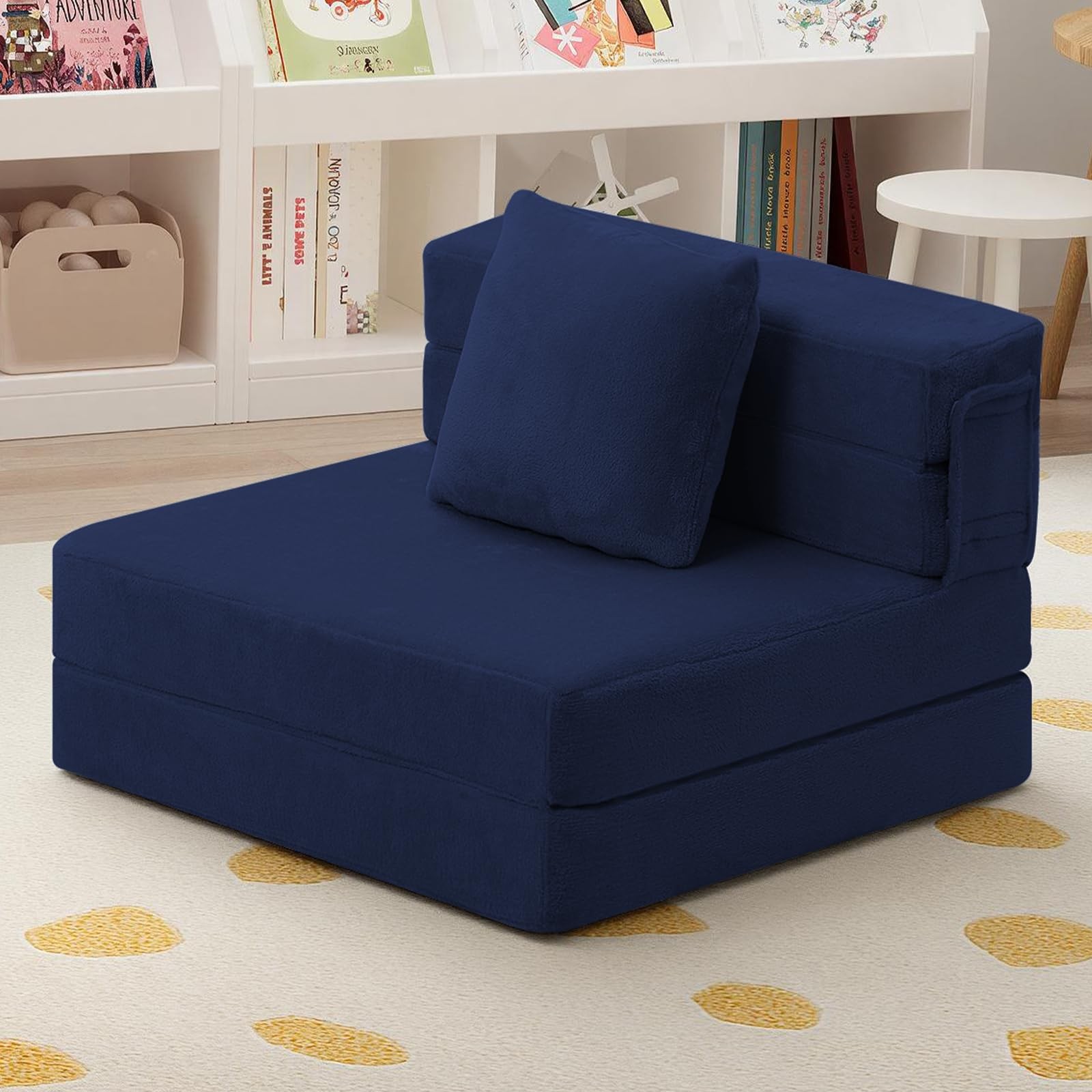Foldable Futon Chair Bed for , Sofa Mattress, Convertible Foam Floor Couch, T…