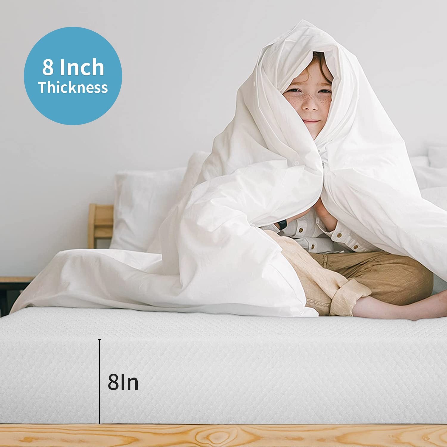 8 Inch Queen Memory Foam Mattress Fiberglass /CertiPUR-Certified/Bed-in-a-/Co…