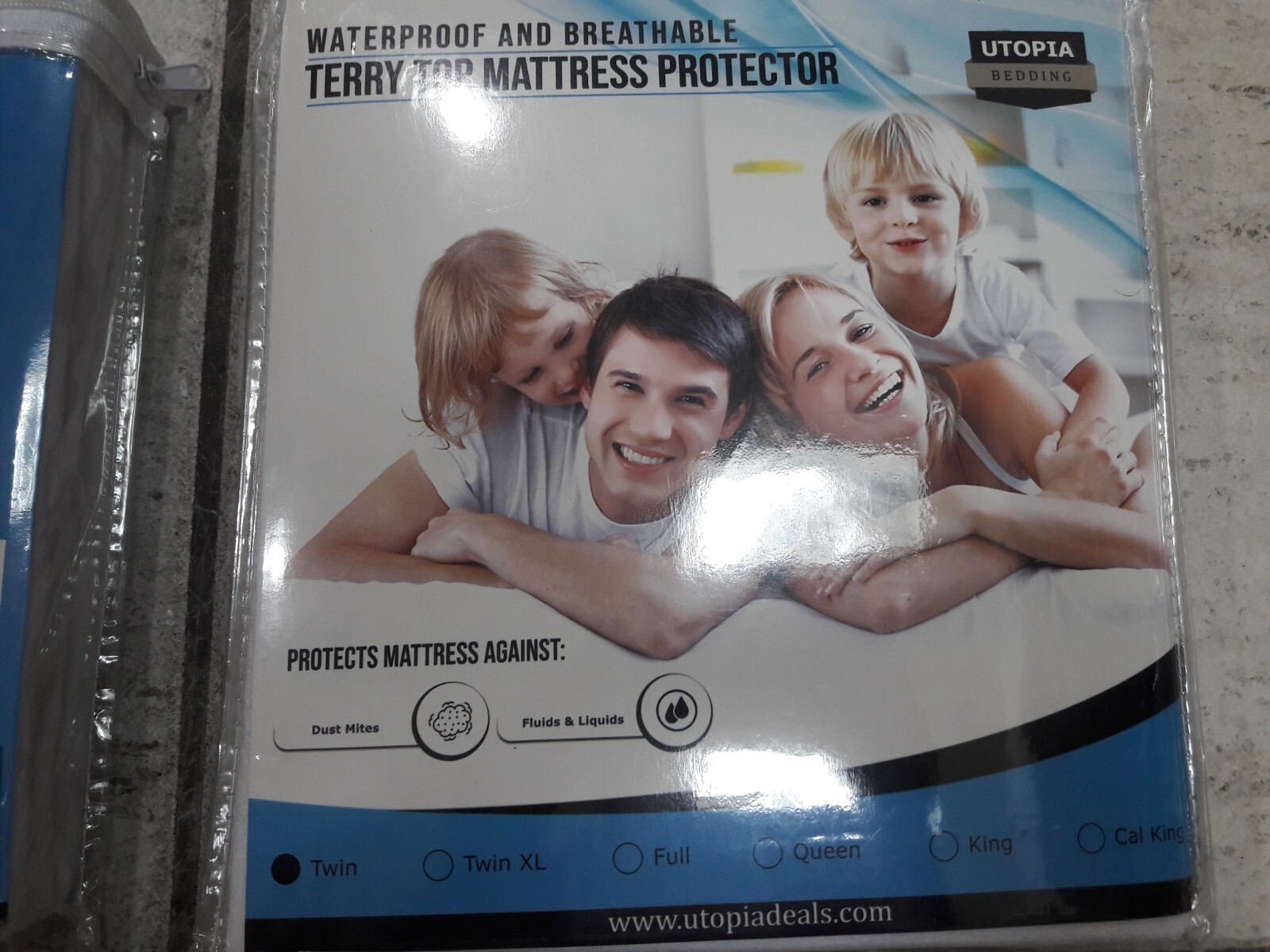 UTOPIA TERRY TOP MATTRESS PROTECTOR TWIN UB0052 (2) PACK