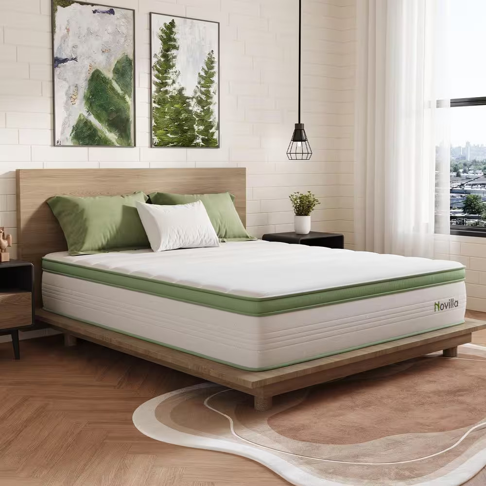 Queen Medium Firm 12 In. Hybrid Mattress with Gel Memory Foam, Comfort and Suppo
