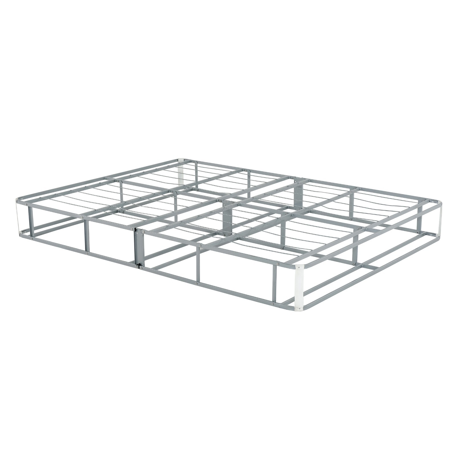 9 in. Foldable Mattress Foundation Box Spring, Queen Size Metal Bed Base, Gray