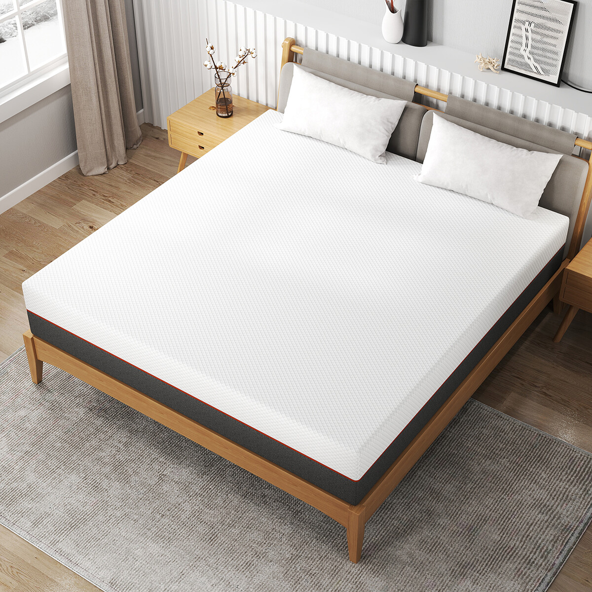 10″ Gel Memory Foam Mattress In A Box Twin Full Queen King Reversible Mattresses