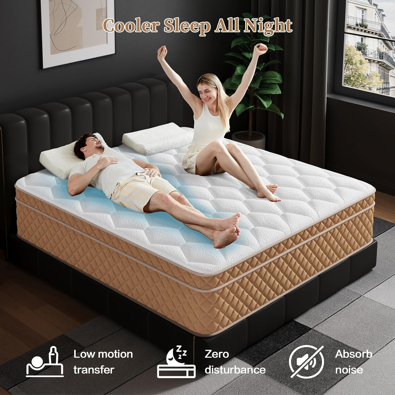 Full Size Mattress, 12 Inch Hybrid Mattress in a Box – Memory Foam with Pocket S