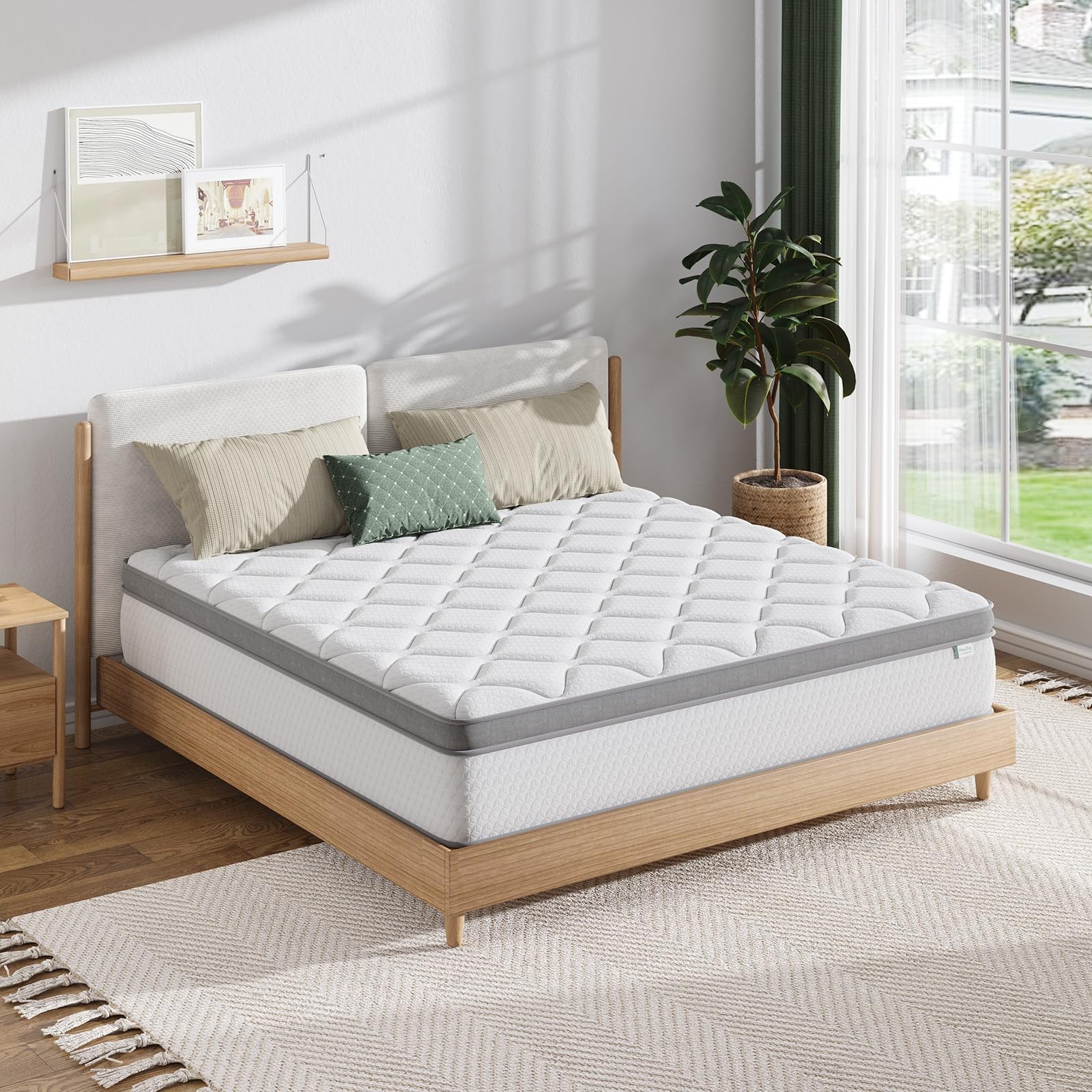 Twin Mattress, 10 Inch Twin Hybrid Mattress in a Box, Pocket Innerspring Pill…