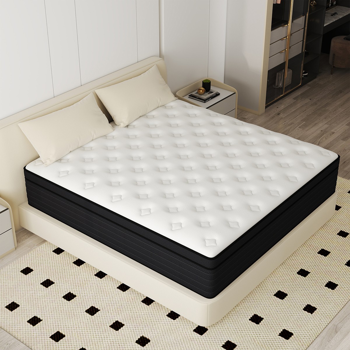 10/12/14 Inch Twin Full Queen King Mattress Hybrid Spring Memory Foam Bed in box