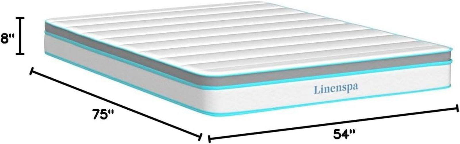 8″ Hybrid Memory Foam Mattress – Medium Firm, Cooling Comfort, Full Size