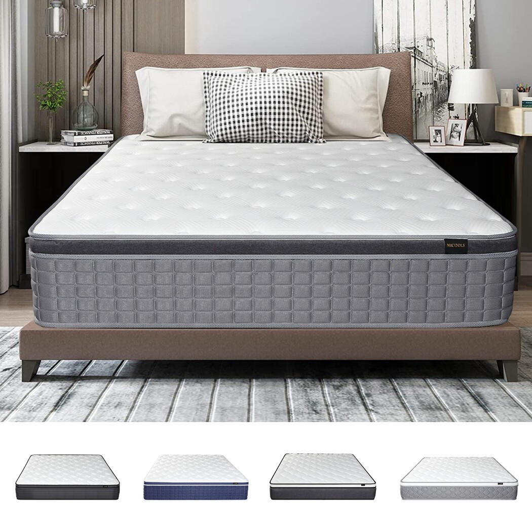 12″ 14″ Mattress Pocket Spring Hybrid Bed Memory Foam Twin Full Queen King Size