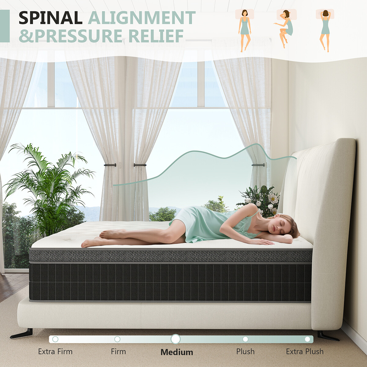 10″12″14″ Memory Foam Hybrid Spring Mattress Twin Full Queen King Size in a Box