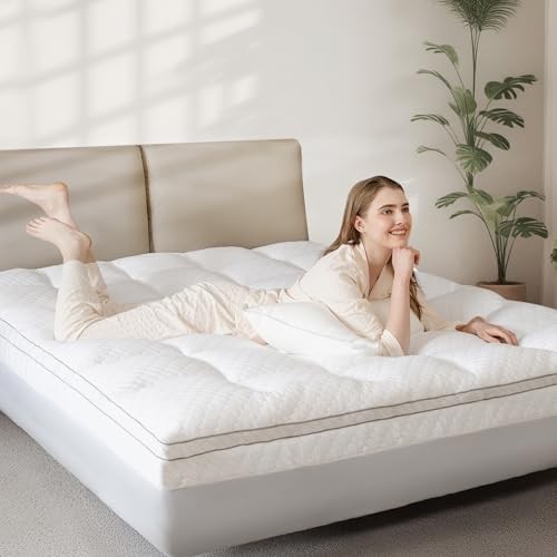 Dual Layer 3 Inch Memory Foam Mattress Topper Size, 2 King Dual Layer White
