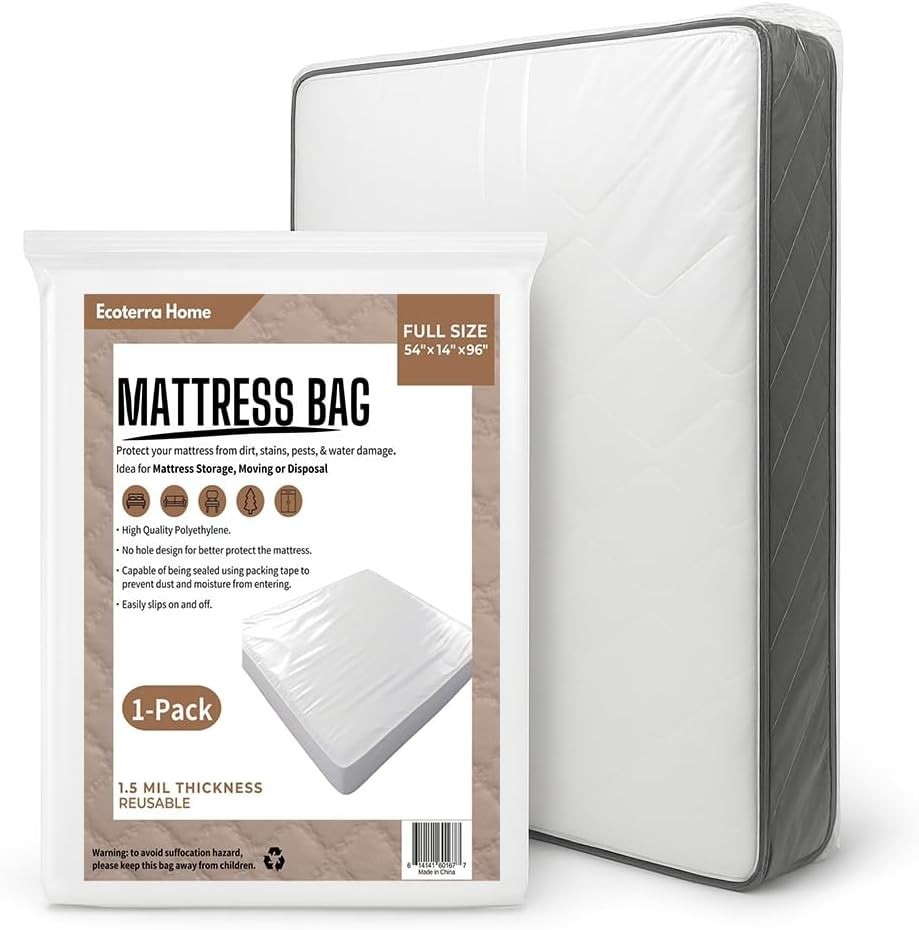 Protective Mattress Cover for Full/Twin XL – Waterproof with Clear Polyethylene
