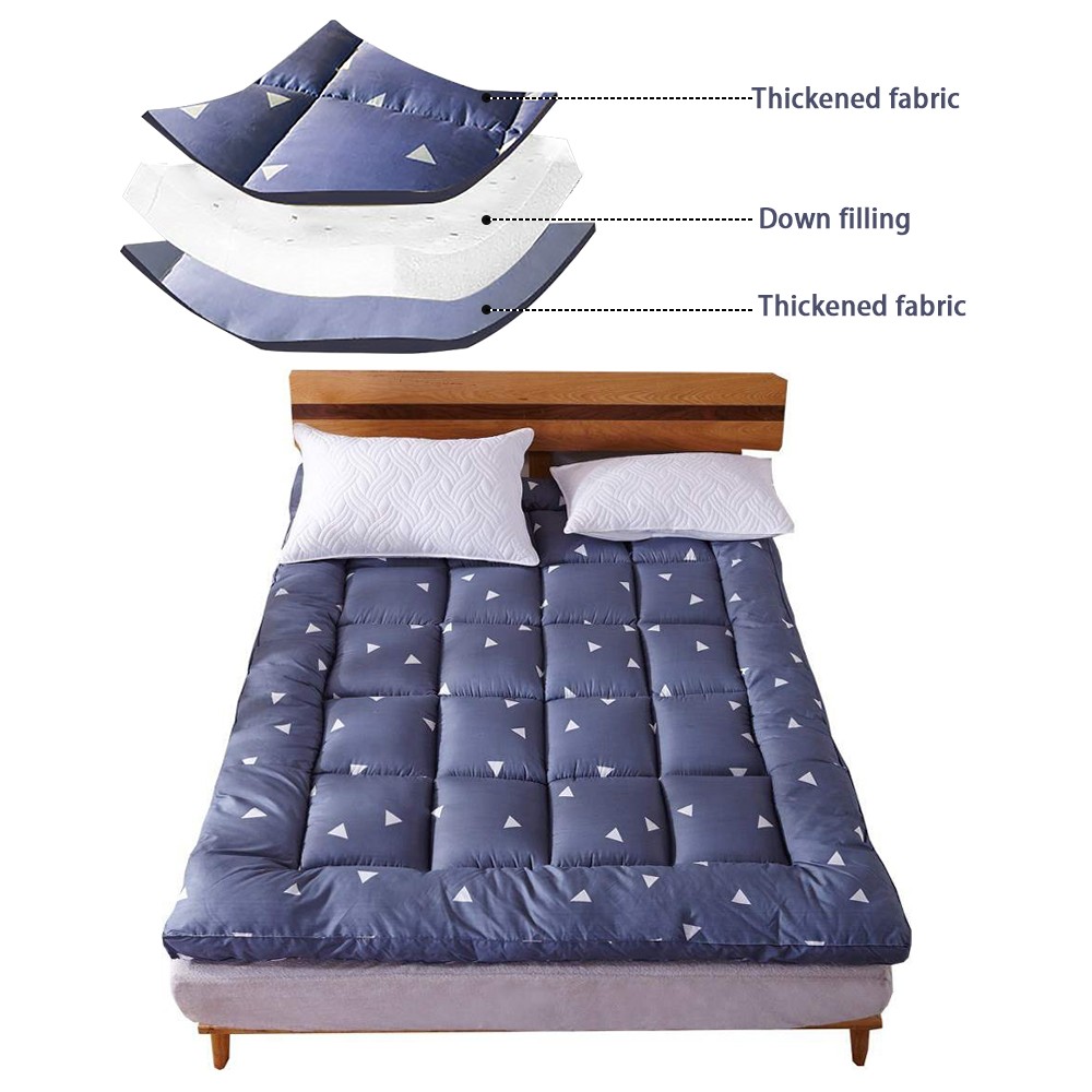 Extra Thick Mattress Topper Quilted Mattress Sleeping Mat Soft Breathable Pad