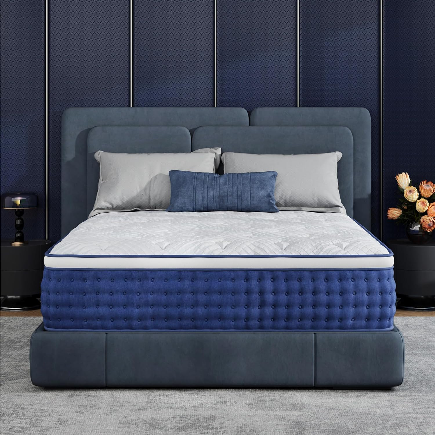 Queen Mattress, 12 Inch Queen Size Hybrid Mattresses in a Box, Medium Feel Foam