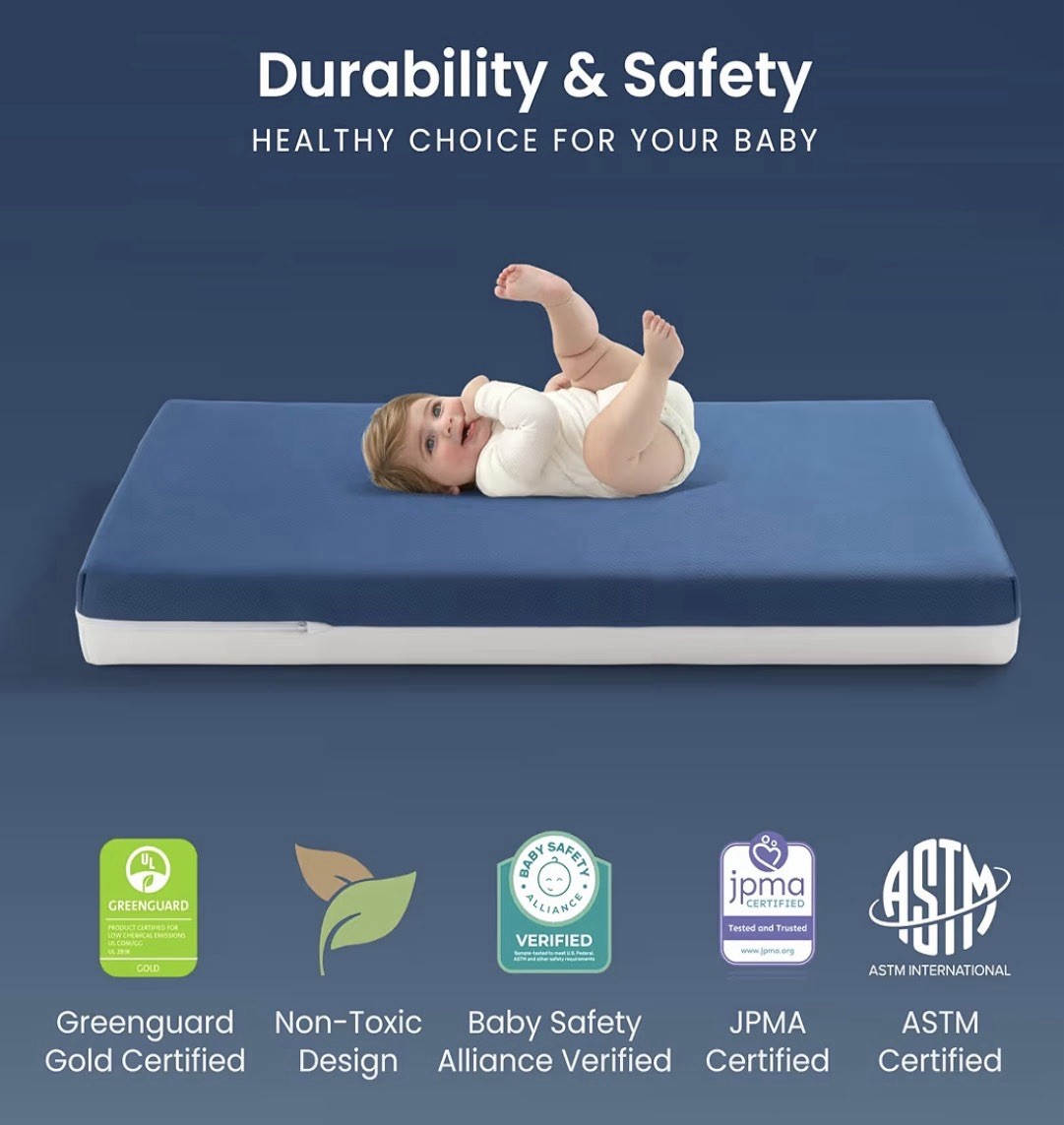 Serta CloudCool Crib and Toddler Mattress, Breathable, Machine Washable Cover