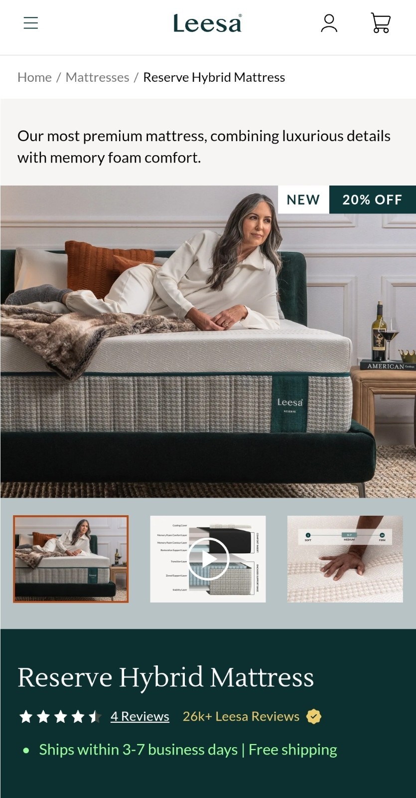Leesa Reserve Hybrid Mattress