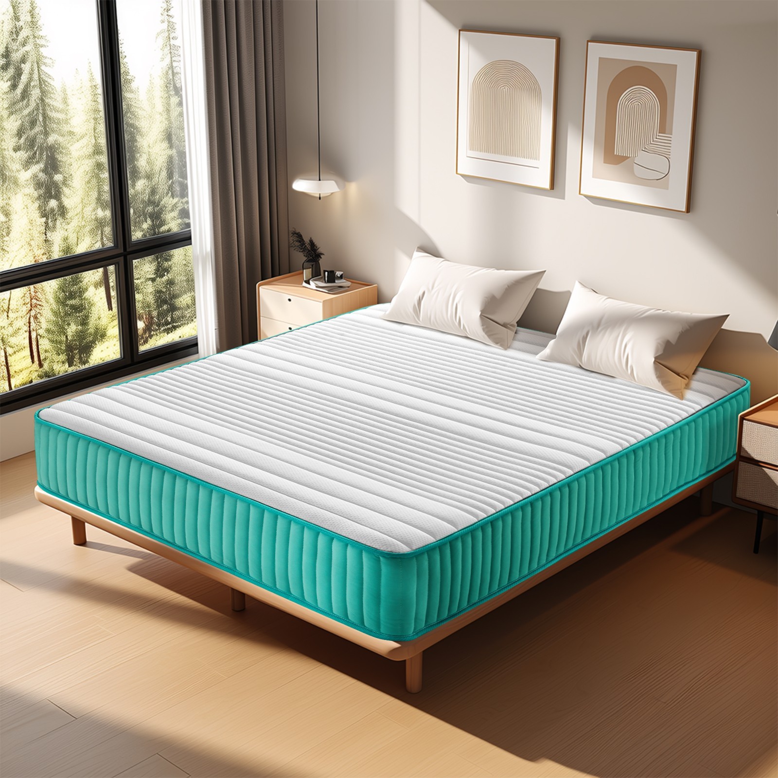 12″ Memory Foam and Pocket Spring Hybrid Mattress in a Box,CertiPUR-US Certified