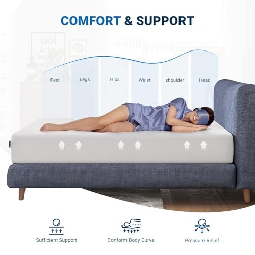 AVENCO KING MATTRESS 10″ BAMBOO CHARCOAL MEMORY FOAM MATTRESS IN A BOX – WHITE