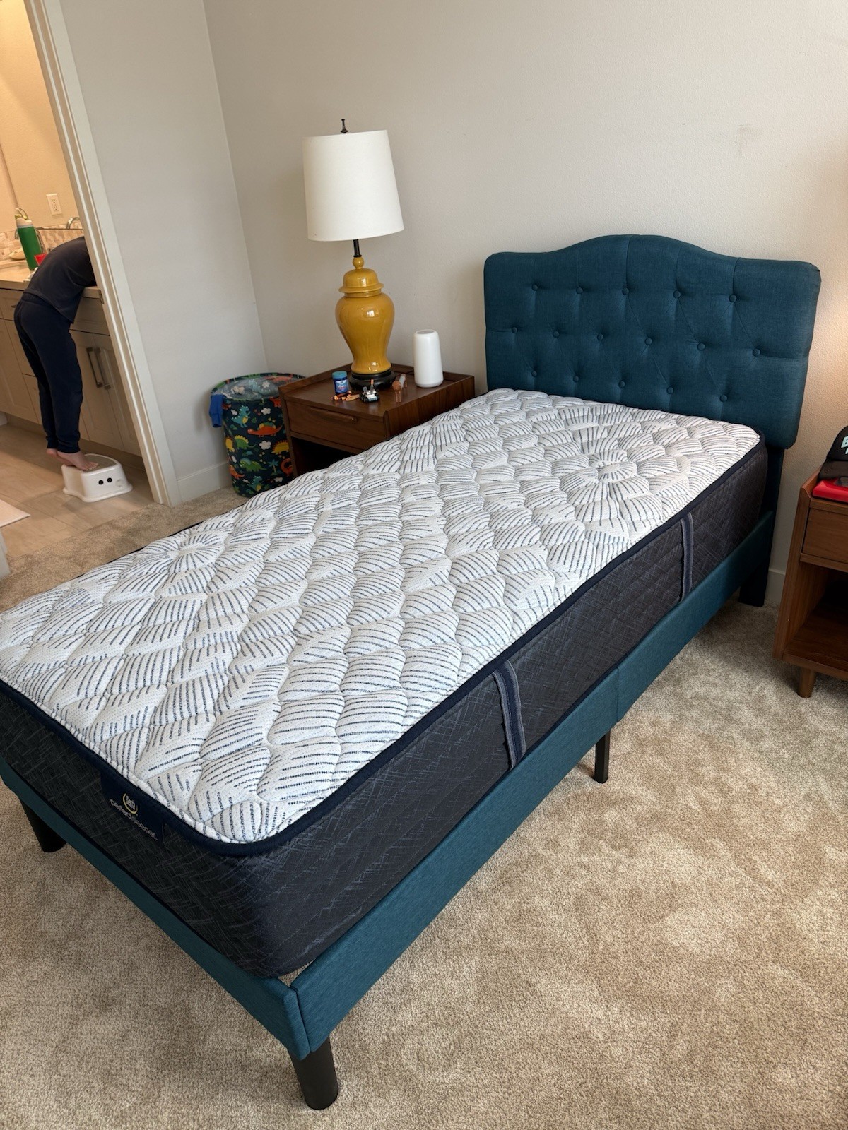 Serta Perfect Sleeper Twin Medium Innerspring Breathable Mattress and Bed Frame