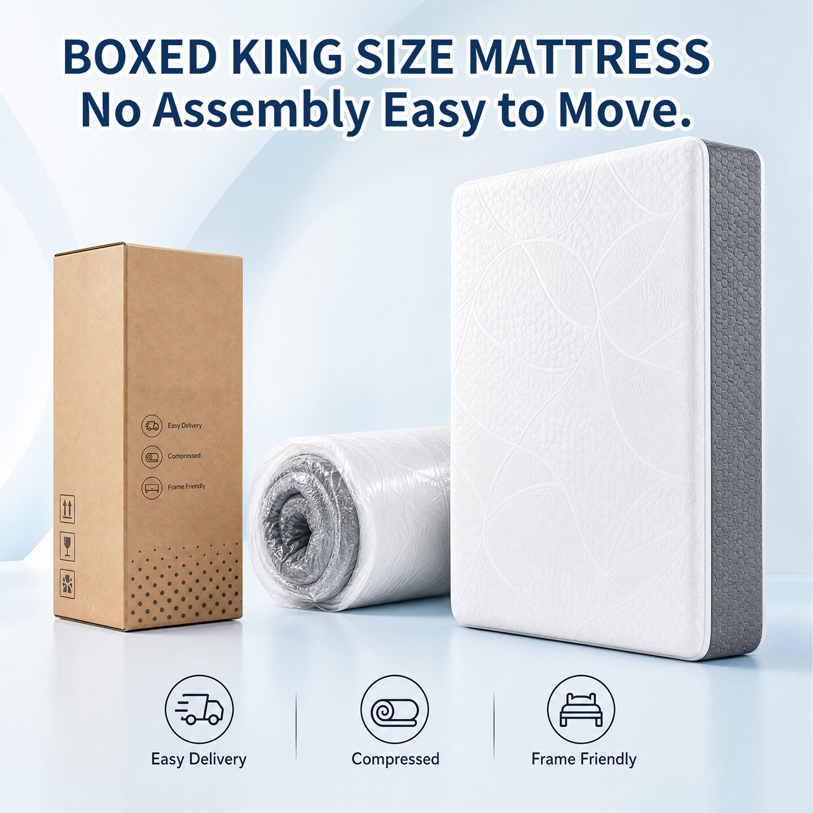 12 Inch Queen Size Mattress 4 Layer Soft Comfort Memory Foam Mattress Safety