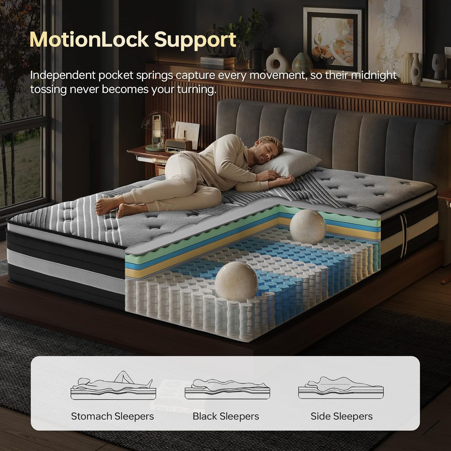 Twin XL 14″ Hybrid Mattress – Medium-Plush Gel Foam with 110-Night Trial