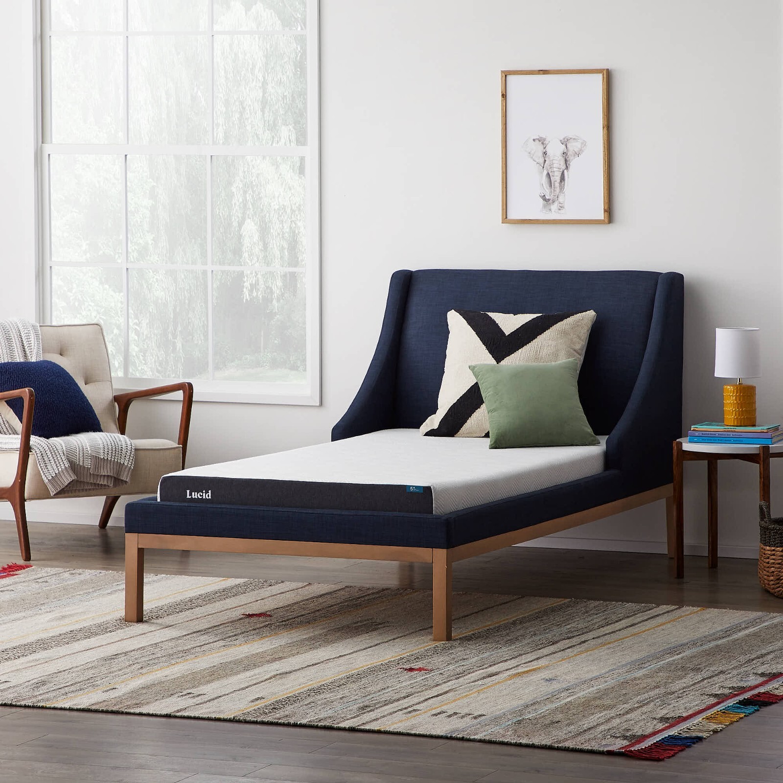 Lucid 5 Inch Firm Gel Memory Foam Mattress – Bamboo Charcoal Infused