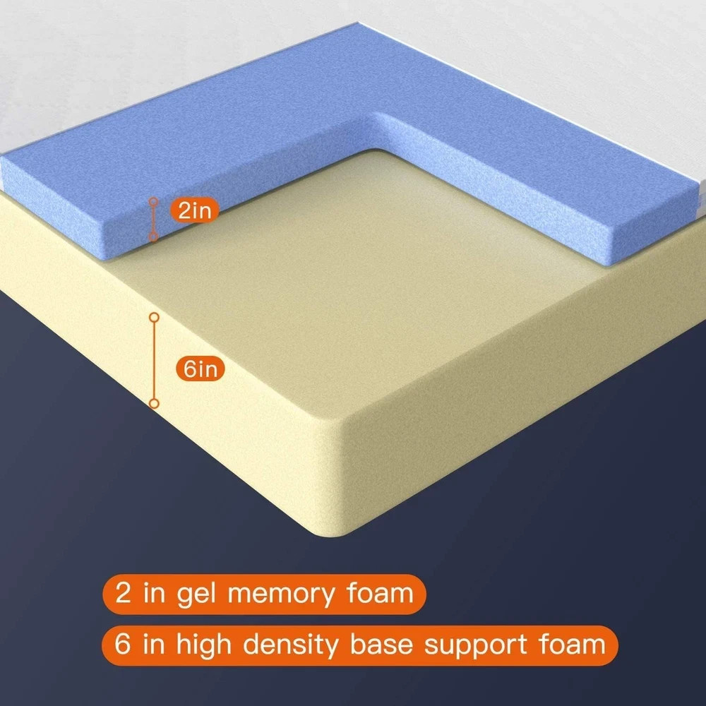 Twin Mattress Gel Foam Memory Mattress Ventilated Bed in a Box Queen