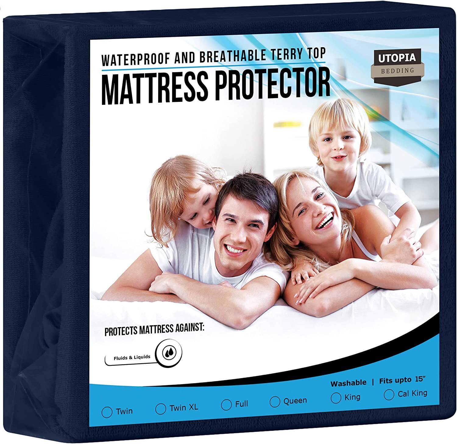 200 GSM Premium Waterproof Terry Mattress Protector Utopia Bedding
