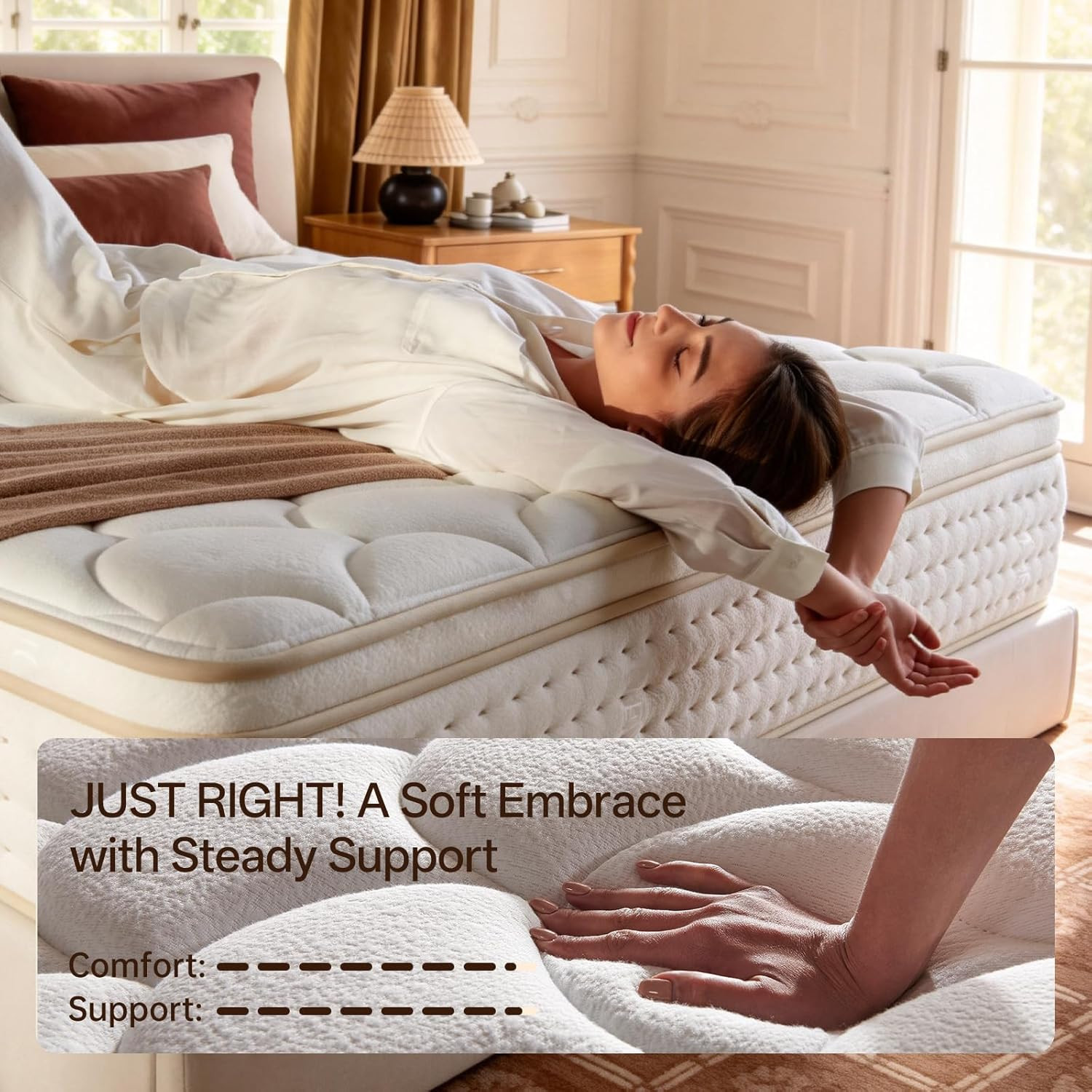 12″ King Size Hybrid Mattress – Medium-Firm Memory Foam for Ultimate Comfort