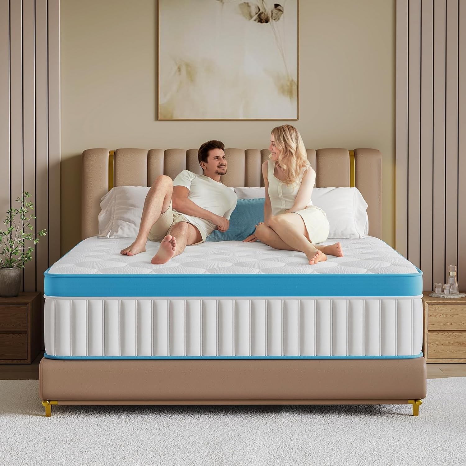 Queen Size Mattress 12 Inch Queen Mattresses Hybrid Memory Foam Individual Pocke